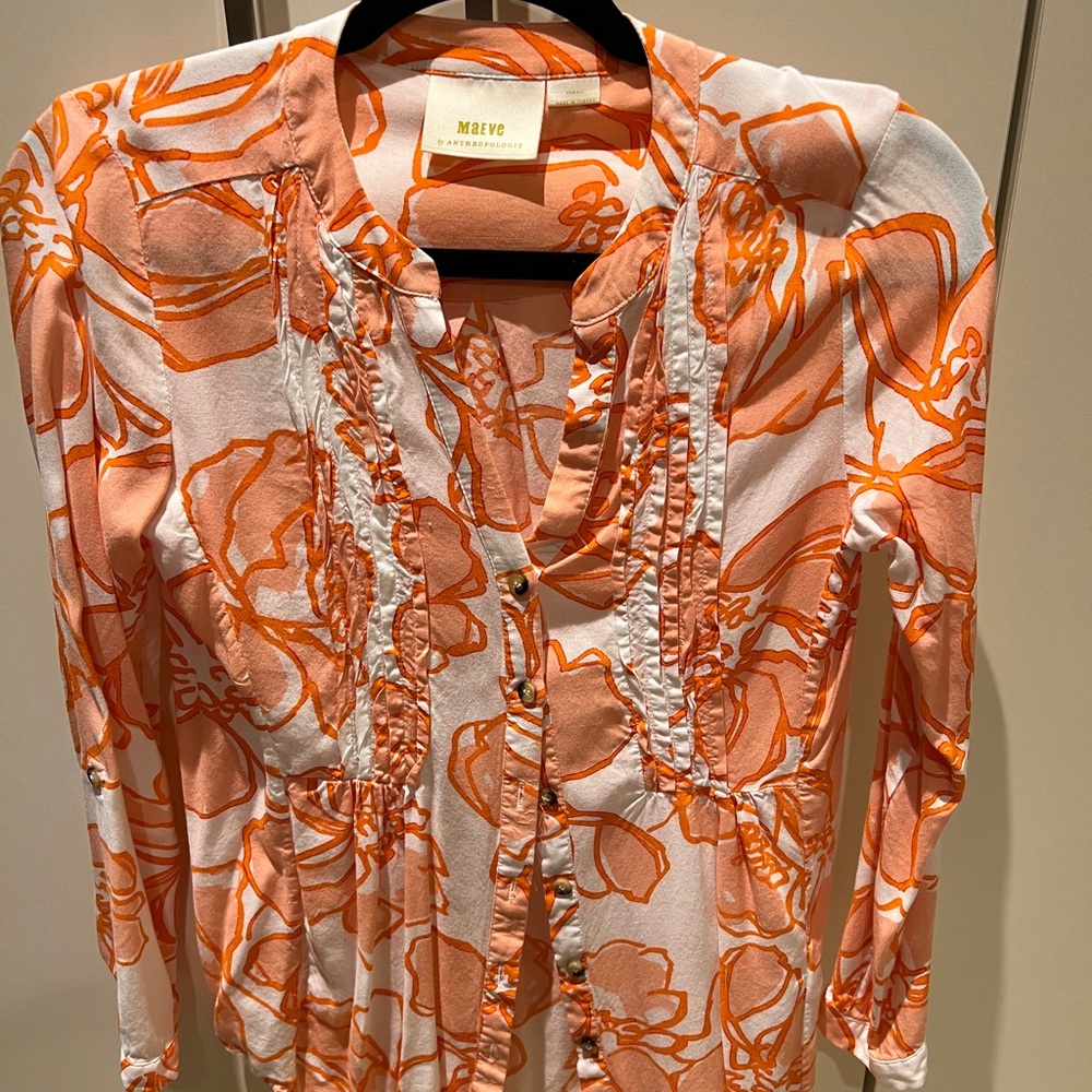 Maeve button down top in pretty pattern